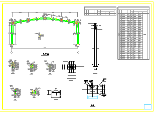 66x18m18m跨钢结构厂房结构cad设计施工图